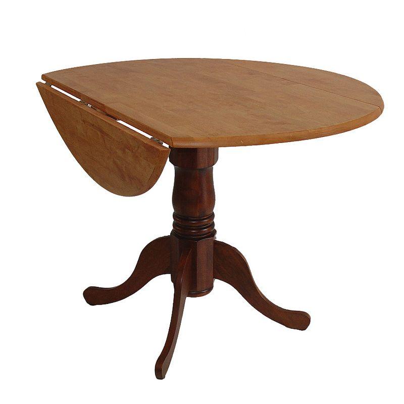 Cottage Charm Espresso Extendable Round Wood Dining Table