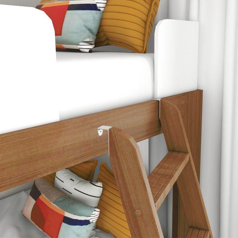 Max & Lily Mid-Century Modern Twin over Twin Low Bunk Bed