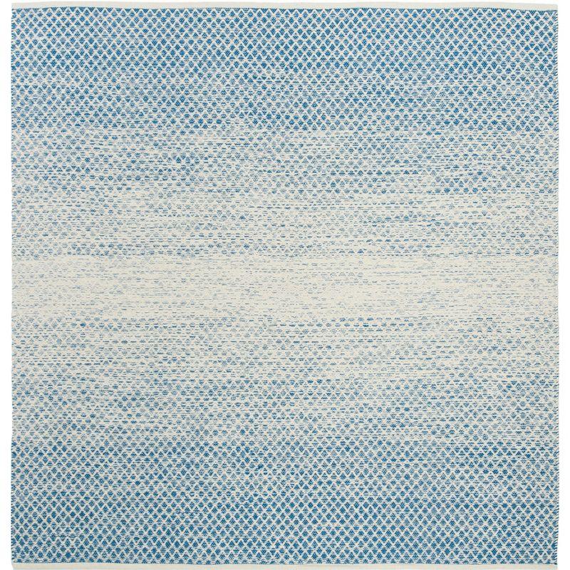 Montauk MTK601 Hand Woven Indoor Accent Rug - Blue/Ivory - 4'x4' - Safavieh