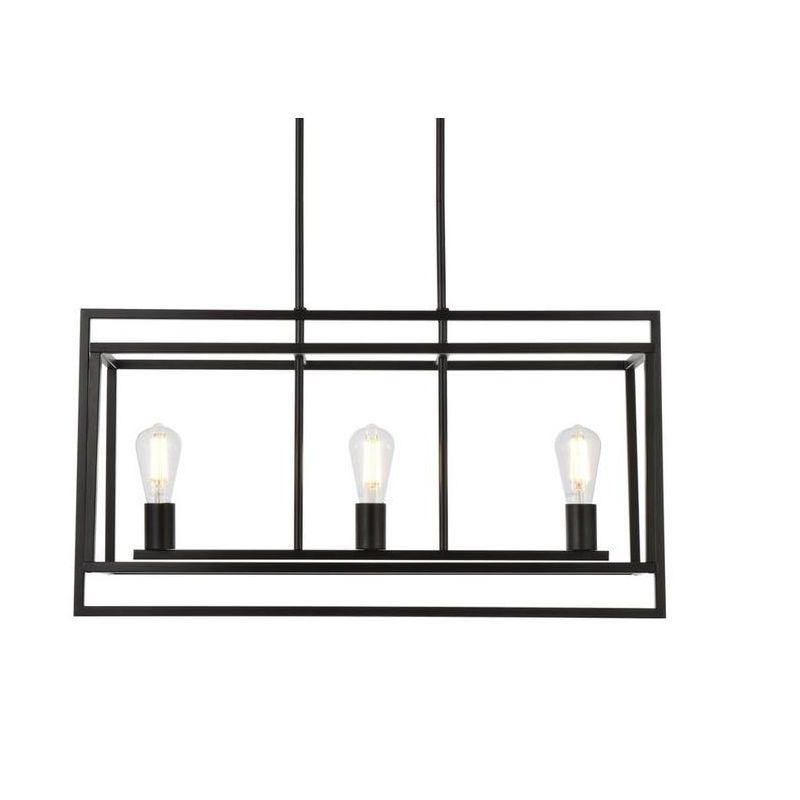 Elegant Lighting Voir 3 lights pendant in black