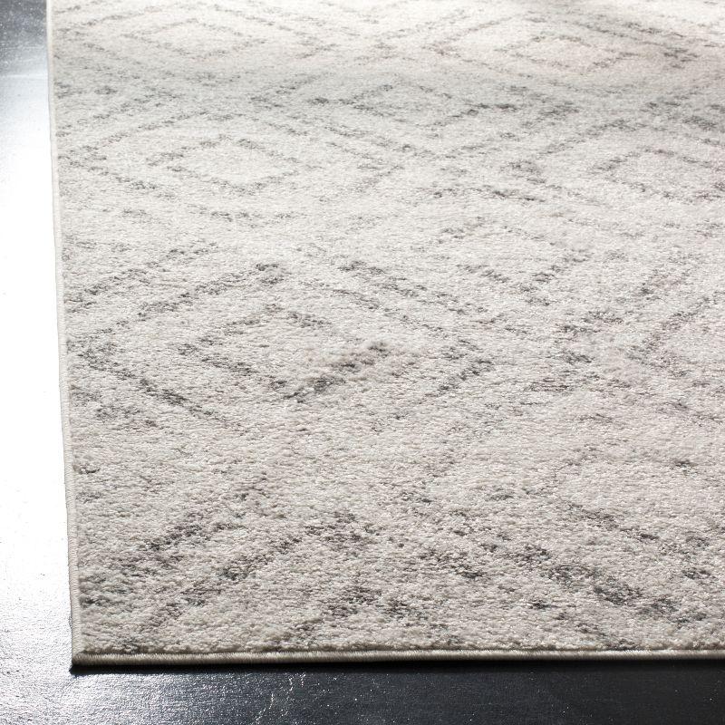 Gray Diamond Pattern Synthetic Area Rug