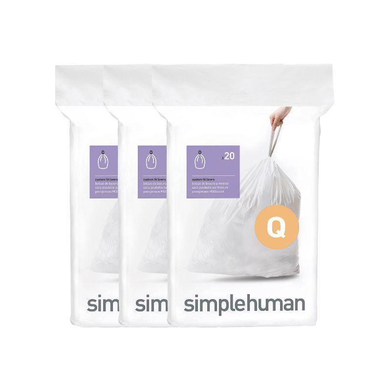 simplehuman 60 Count Recycled Drawstring Trash Bag Liners