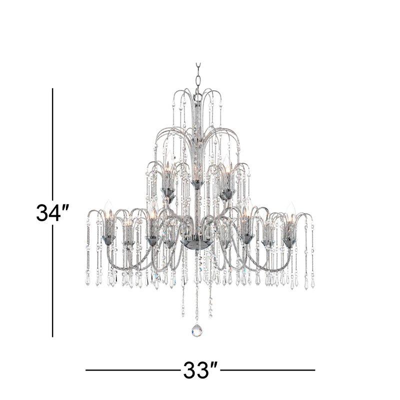 Vienna Crystal Rain Chrome 12-Light Chandelier