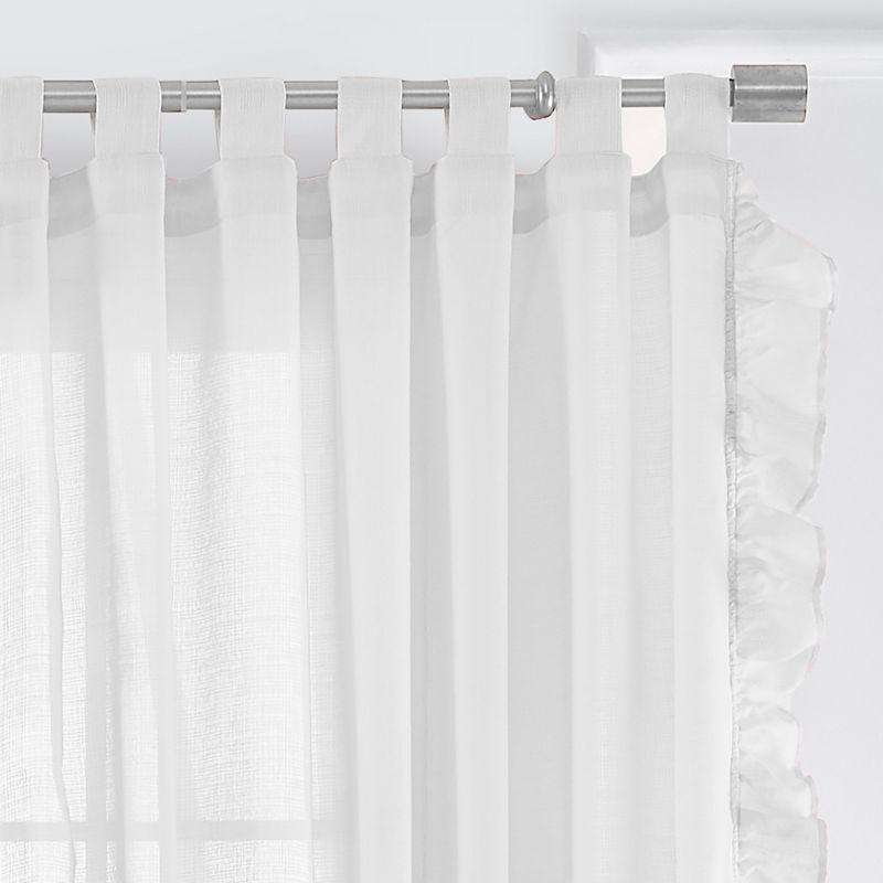 Elrene Bella Tab-Top Ruffle Cottagecore Single Sheer Window Curtain Panel - Elrene Home Fashions