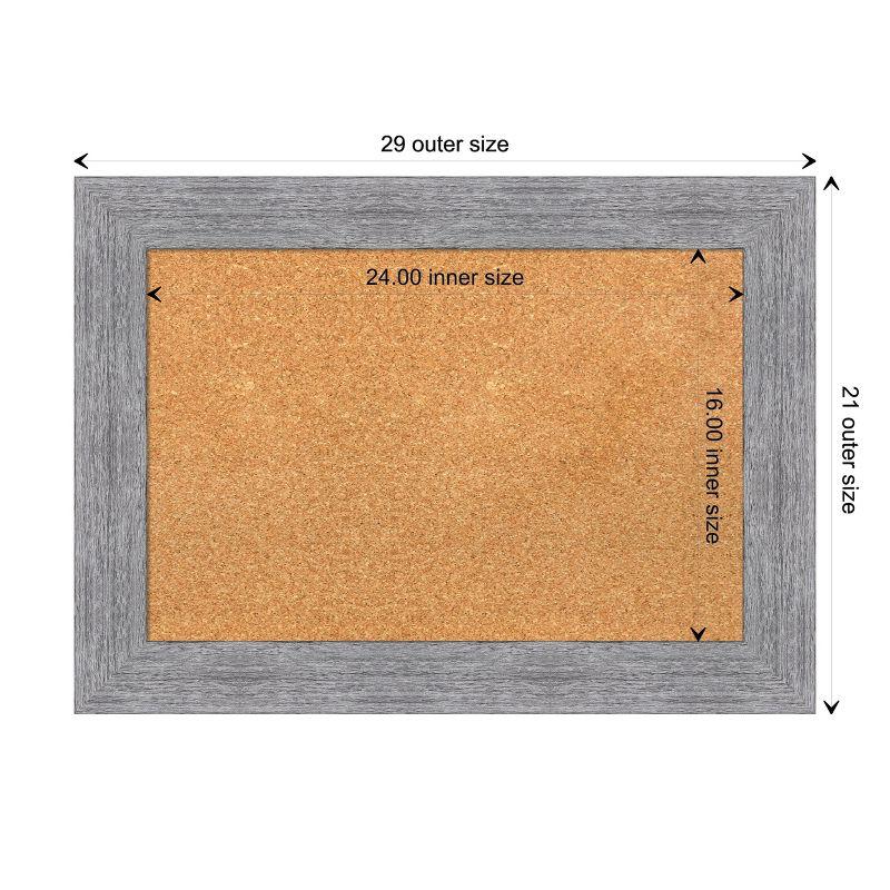 Amanti Art Natural Cork Board Framed Bark Rustic Grey Bulletin Board 29 in. x 21 in.