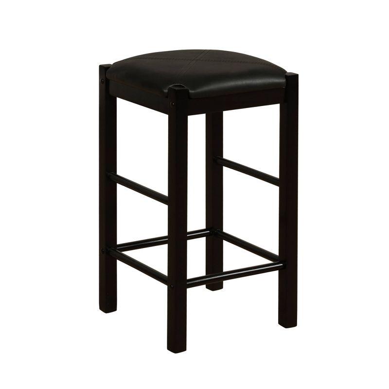 3pc Lancer Tavern Backless Stools & Counter Height Table Dining Set: Space-Saving, Padded Seats - Linon