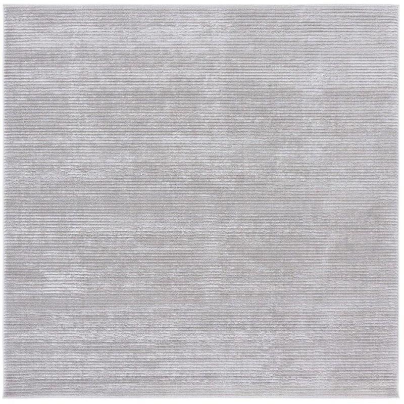 Saylor 75" Square Gray Geometric Synthetic Area Rug