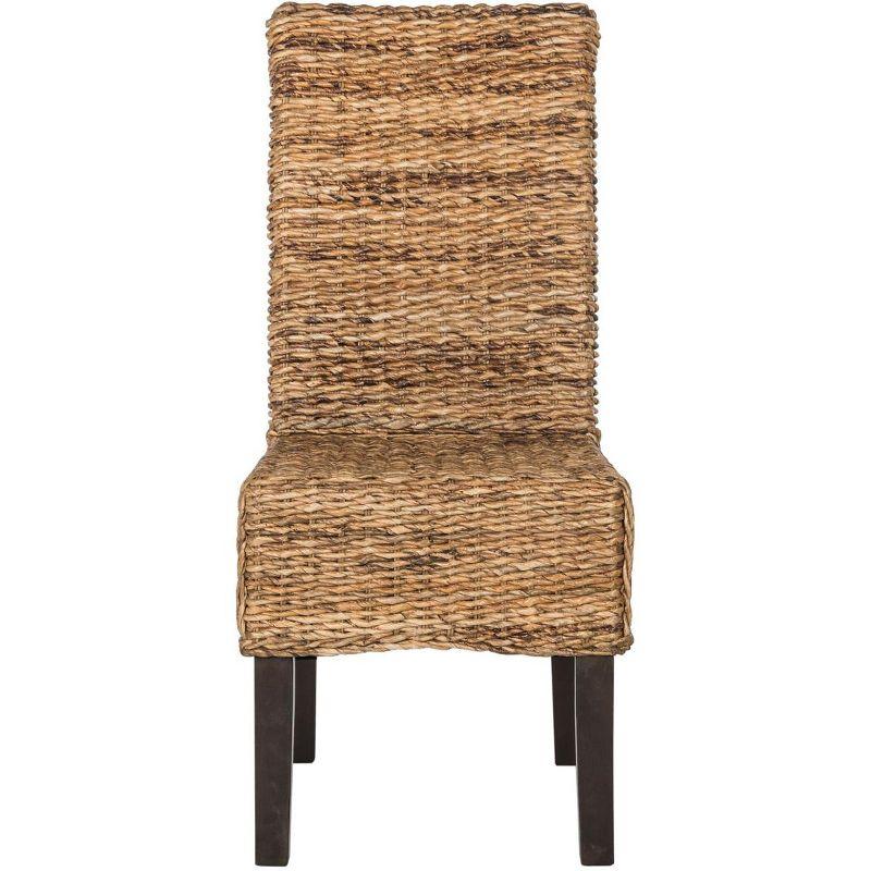 Transitional Woven Cane Side Chair in Natural Brown