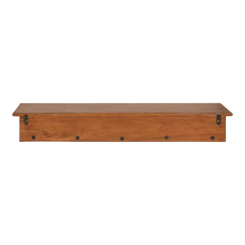 Kate & Laurel All Things Decor 36" x 5" Alta Wood Shelf with 5 Posts Walnut Brown - No Assembly, Includes Mounting Hardware