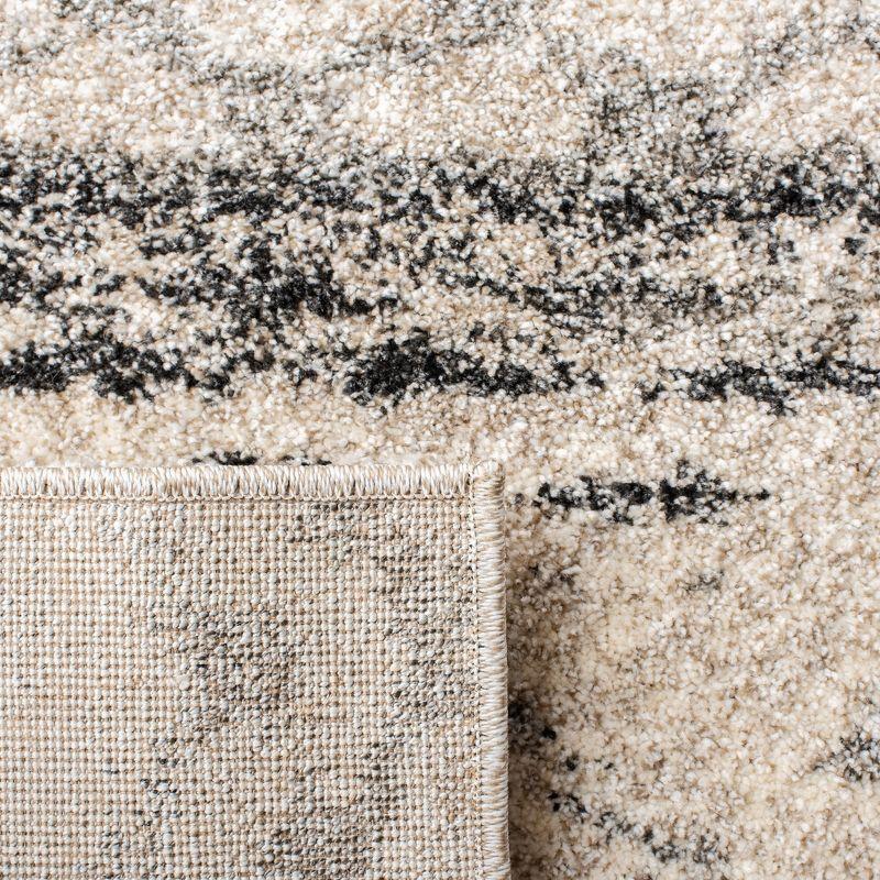 Modern Abstract Shag Square Rug in Gray, Easy Care Synthetic 6'x6'