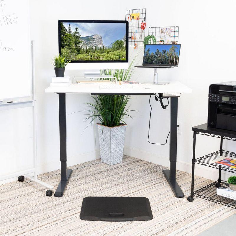 Mount-It! Height Adjustable Hand Crank Sit-Stand Desk Frame w/ Extra-Wide Tabletop | Multiple Colors