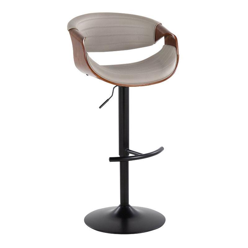 Swivel Upholstered Adjustable Height Counter Stool with Metal Frame