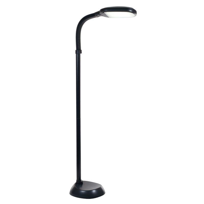 Adjustable Floor Lamp - Full Spectrum Natural Sunlight LED Lamp and Bendable Neck - Dimmable Light for Living Room and Bedroom by Lavish Home (Black)