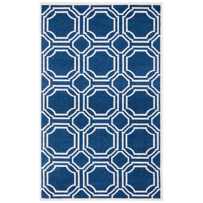 Amherst AMT411 Power Loomed Area Rug - Navy/Ivory - 4'x6' - Safavieh.