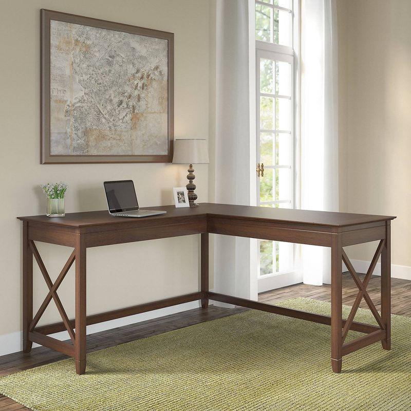 Bing Cherry Wood Composite 60" Corner Desk with Drawer