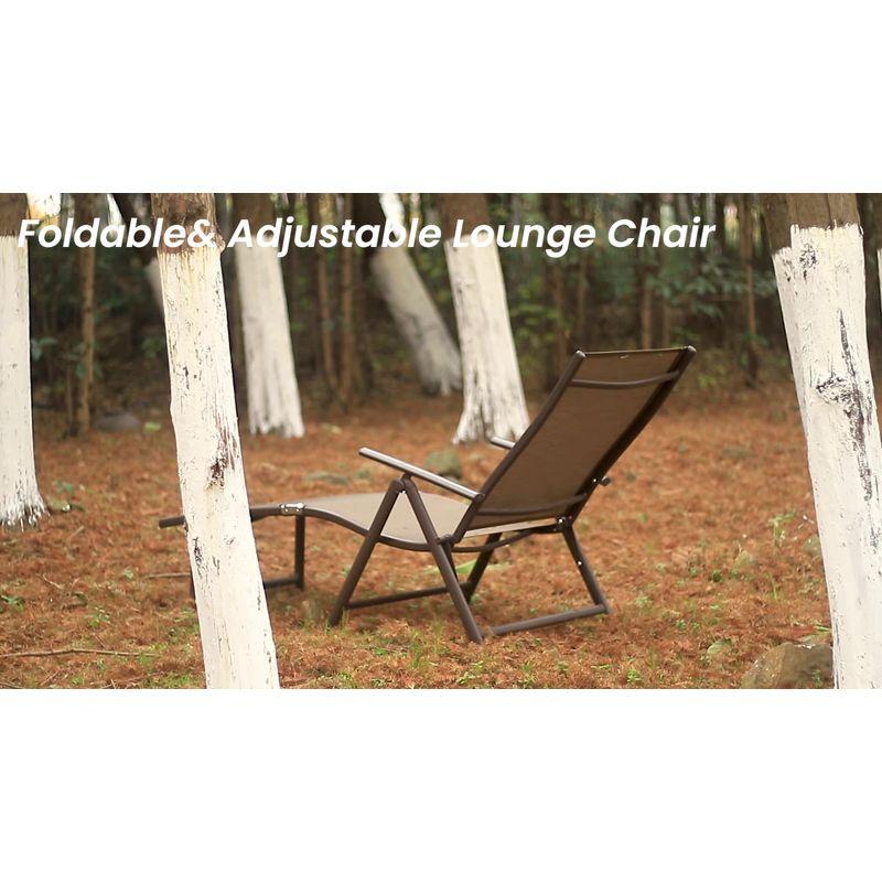 2pc Outdoor Aluminum Adjustable Chaise Lounges - Light Gray - Crestlive Products
