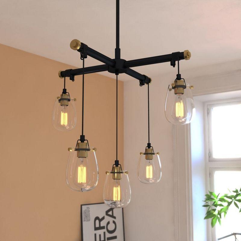 Vaxcel Kassidy 5 - Light Chandelier in  Black