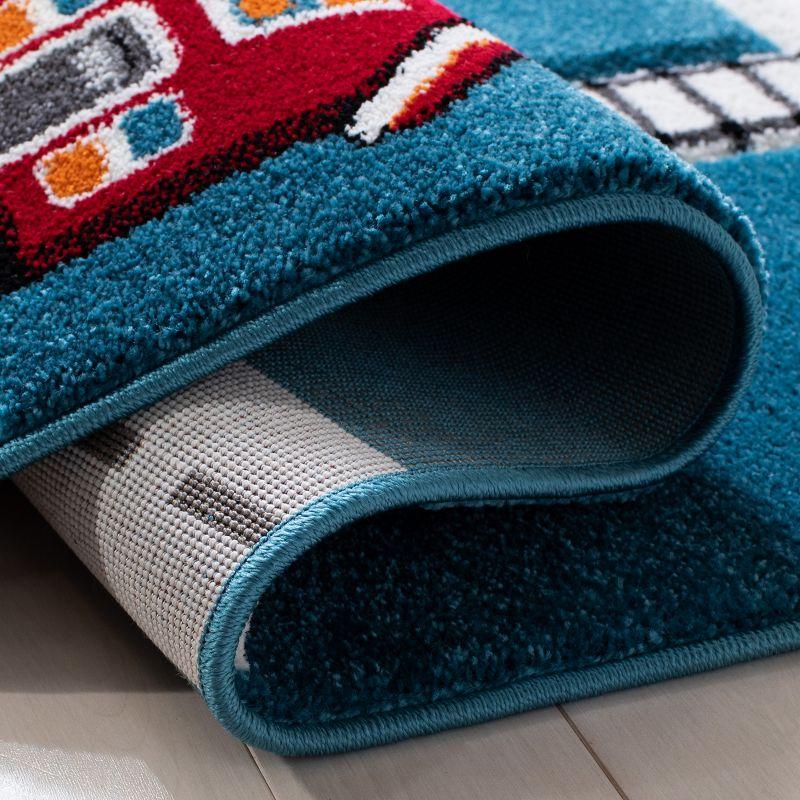 Carousel Kids  CRK192 Loomed Indoor Area Rug - Turquoise/Ivory - 5'3"x7'6" - Safavieh