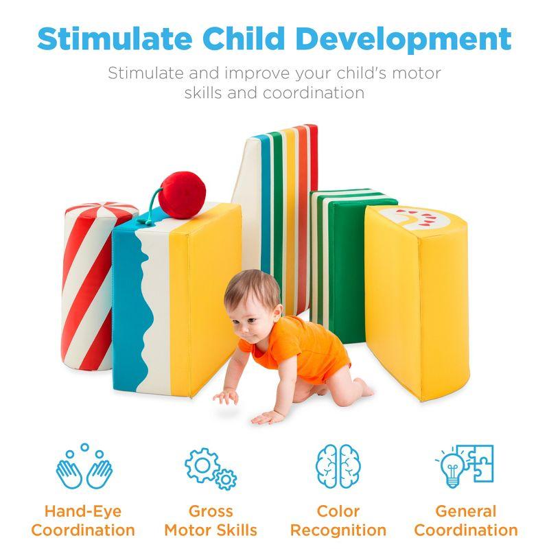 Best Choice Products 5-Piece Kids Climb & Crawl Soft Foam Block Playset Structures for Child Development - Treats