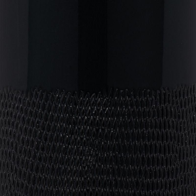 Sagebrook Home 18" Ceramic Vase - Contemporary Grooved Design Black Vase - Decorative Table Accent for Home or Office - Display Beautiful Floral