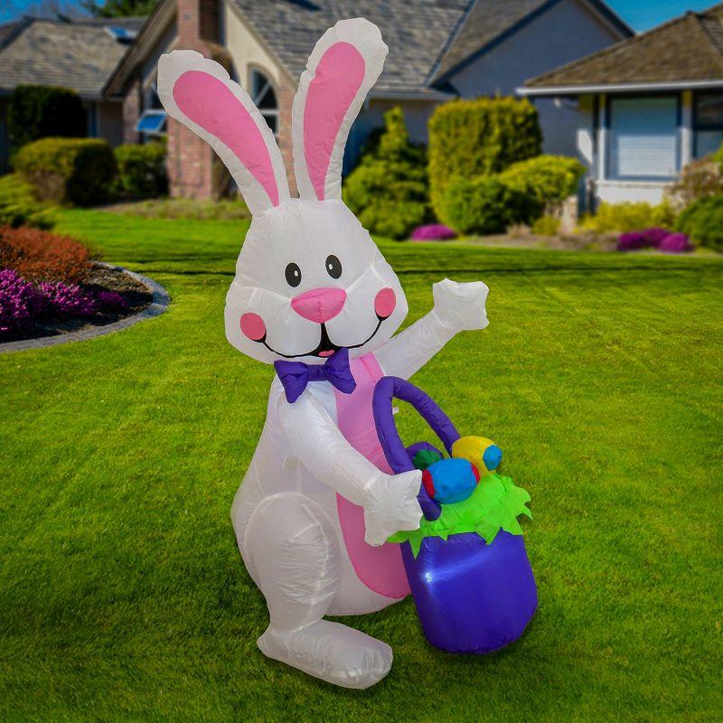 4' Waving Bunny Inflatable Yard Decoration - National Tree Company