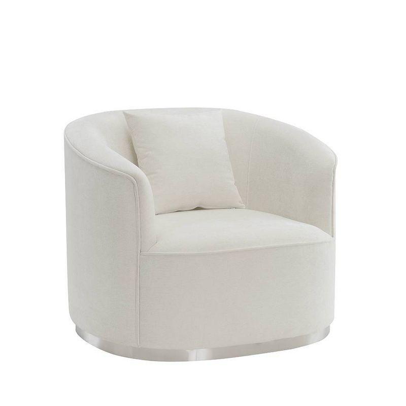 Acme Furniture 39" Odette Accent Chair Beige Chenille: Linen Upholstery, Wood Frame, No Assembly Required