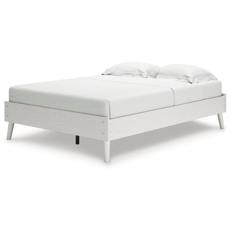 Full Aprilyn Platform Bed White - Signature Design by Ashley: Sleek, No Box Spring Required