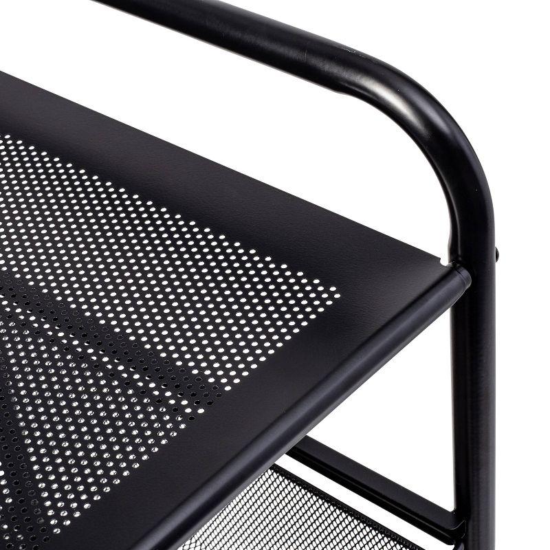 Honey-Can-Do 3 Drawer Rolling Cart Black: Utility Storage Cart with Fade-Resistant Steel, Universal Placement, 35.6" Height