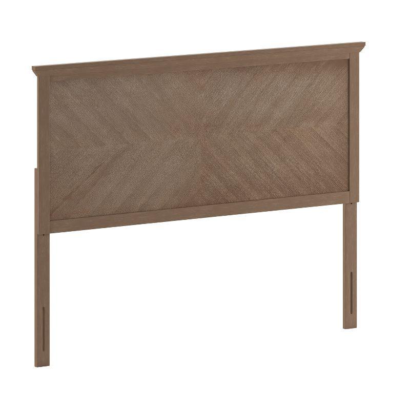 Fiona Light Brown Wood and Metal Queen Headboard