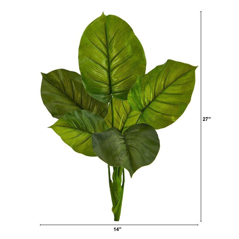 Nearly Natural 27-in Large Philodendron Leaf Artificial Bush Plant (Set of 4)