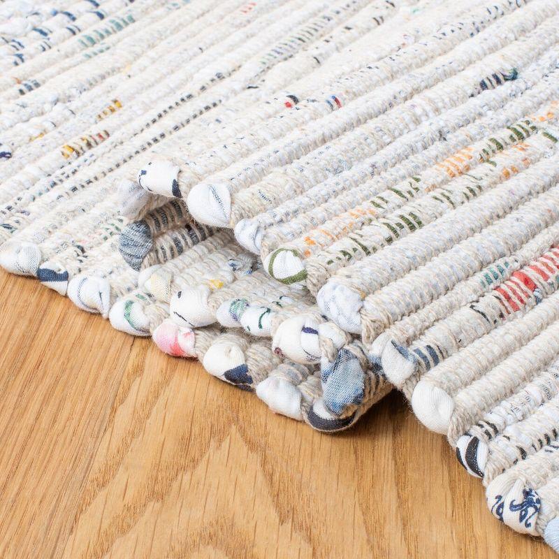 Rag Rug RAR121 Hand Woven Indoor Accent Rug - 4'x4' - Ivory/Multi - Safavieh