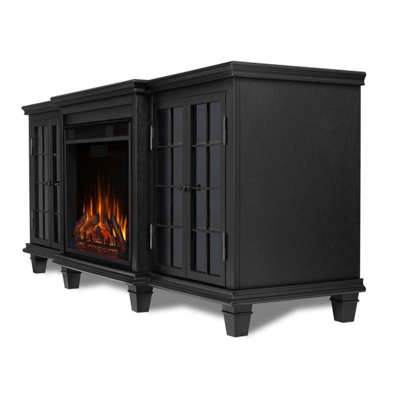 Marlowe 70" Electric Fireplace TV Stand in Black by Real Flame