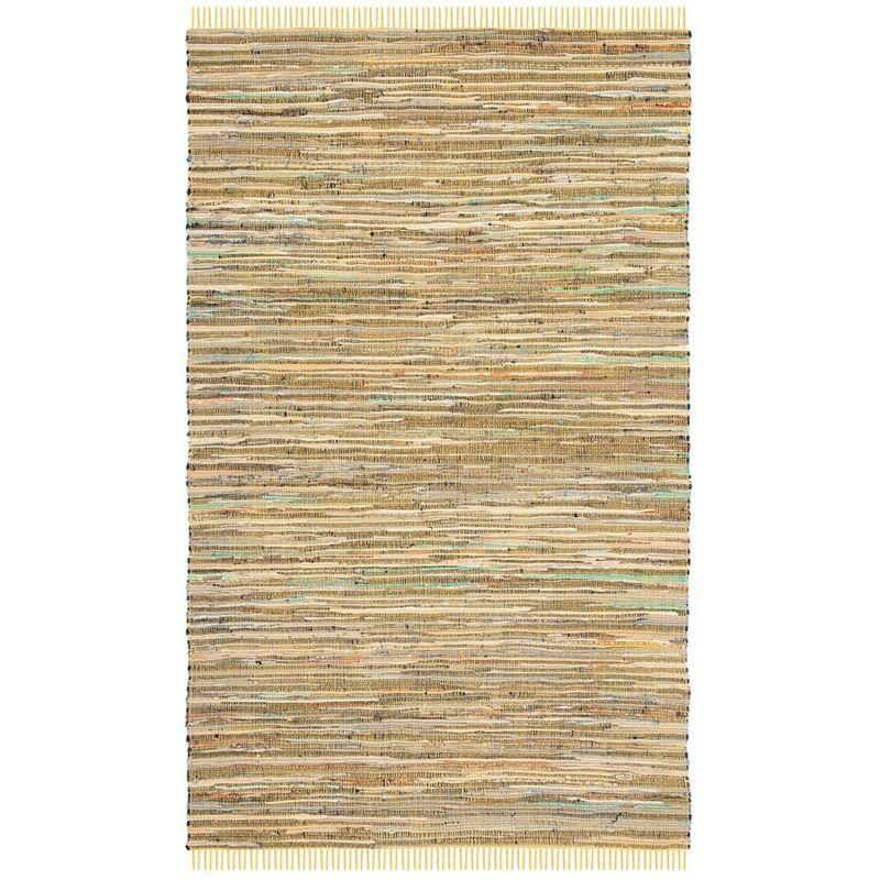 Rag Rug RAR121 Hand Woven Indoor Area Rug - 5'x8' - Yellow/Multi - Safavieh