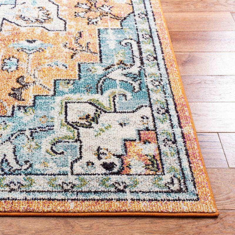 Madison MAD473 Power Loomed Indoor Area Rug - Orange/Teal - 5'3"x7'6" - Safavieh