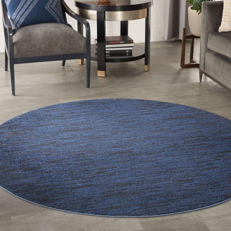 Nourison Nourison Essentials NRE01 Indoor/outdoor Area Rug - Midnight Blue 6' x 6'round