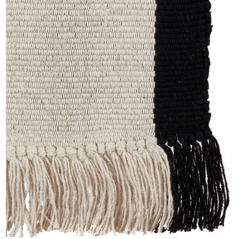 Saro Lifestyle Cotton Table Runner With Heavy Rug And Tassel Design, Multicolored, 16" x 72"