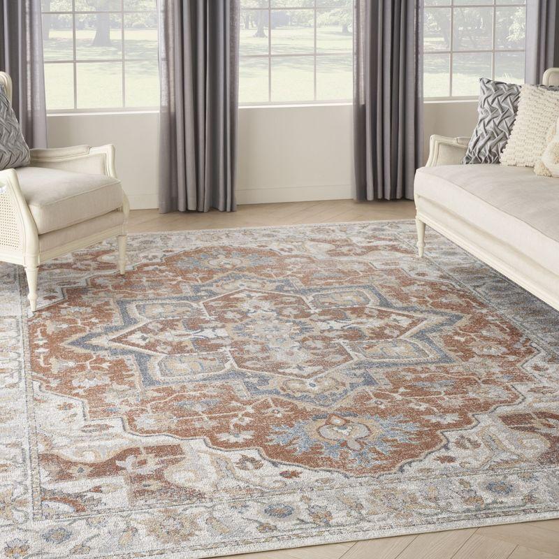 Nourison Astra Machine Washable Vintage Medallion Indoor Rug Gold/Multicolor 9' x 12'