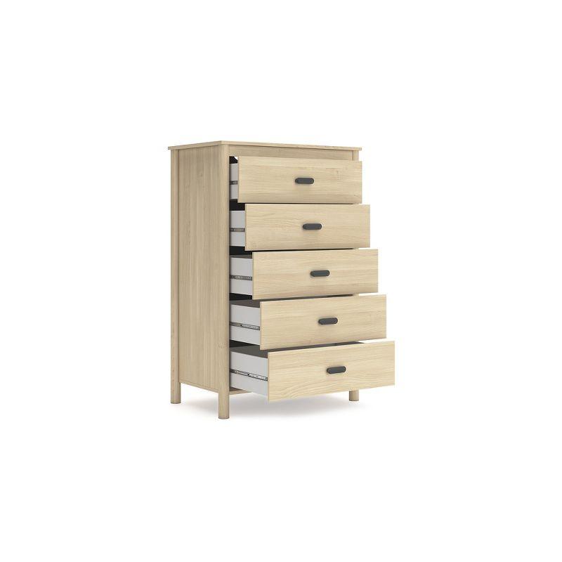 Signature Design by Ashley Cabinella 5 Drawer Tall Dresser, Tan