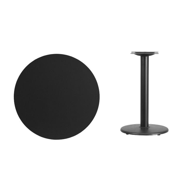 Flash Furniture 30'' Round Black Laminate Table Top with 18'' Round Table Height Base