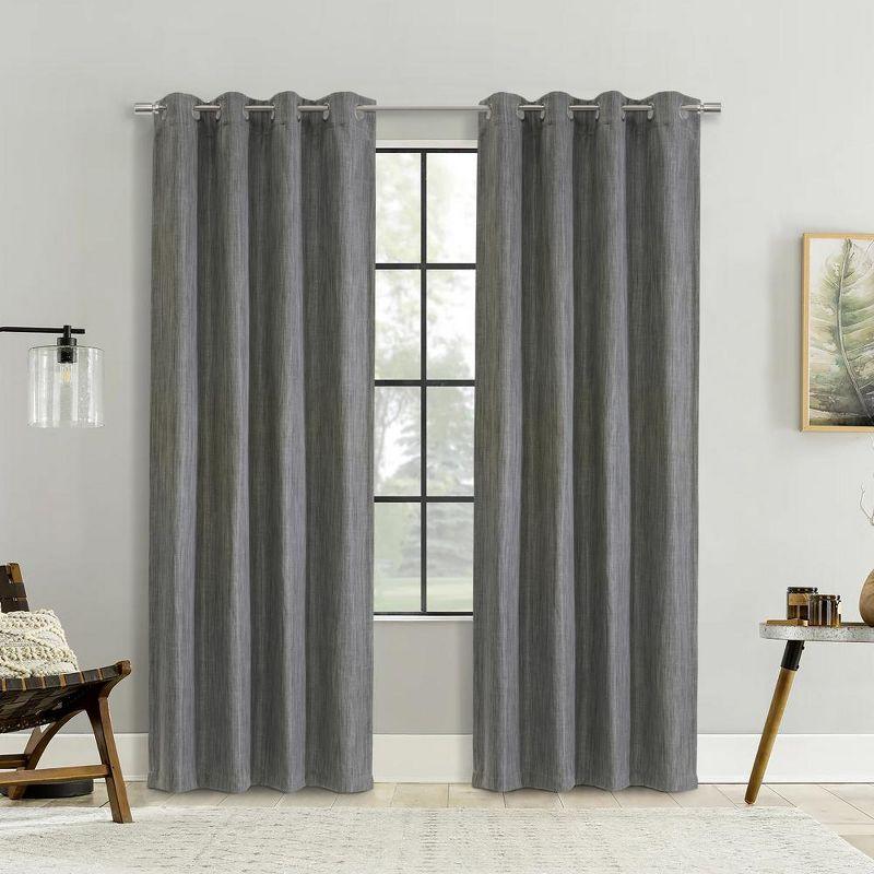 Thermalogic Bryson Provides UV Protection Exclusive Room Darkening Grommet Curtain Panel 52" x 95" Grey