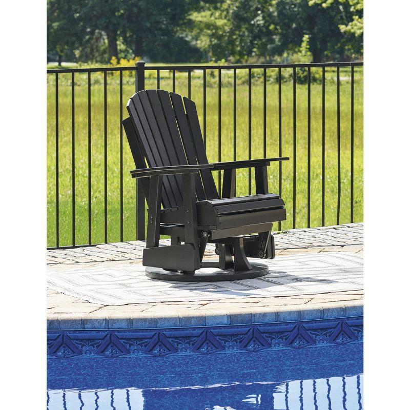 Signature Design by Ashley Hyland wave Outdoor Swivel Glider Chair, Black