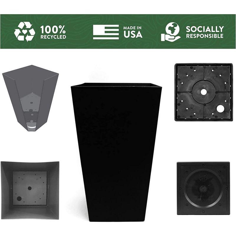 Finley Modern 20-in Recycled Plastic Indoor/Outdoor Square Vertical Planter