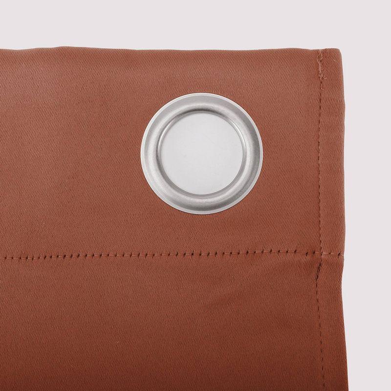 54"x84" Sun Zero Blackout Kenneth Energy Saving Grommet Curtain Panel Orange: Modern Brown Polyester Curtain