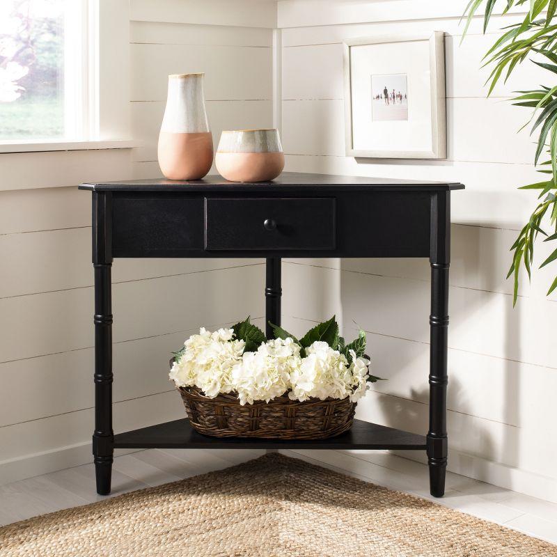 Gomez Corner Table - AMH5709B - Black - Safavieh Couture