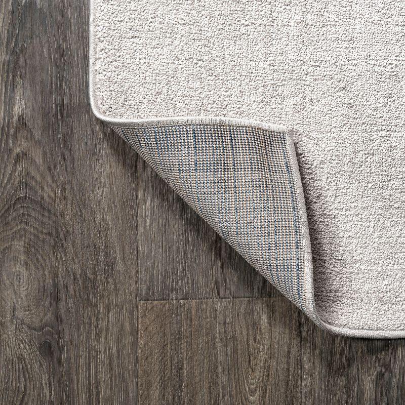 3'x5'Oval  Haze Solid Low-Pile, Ivory - JONATHAN Y