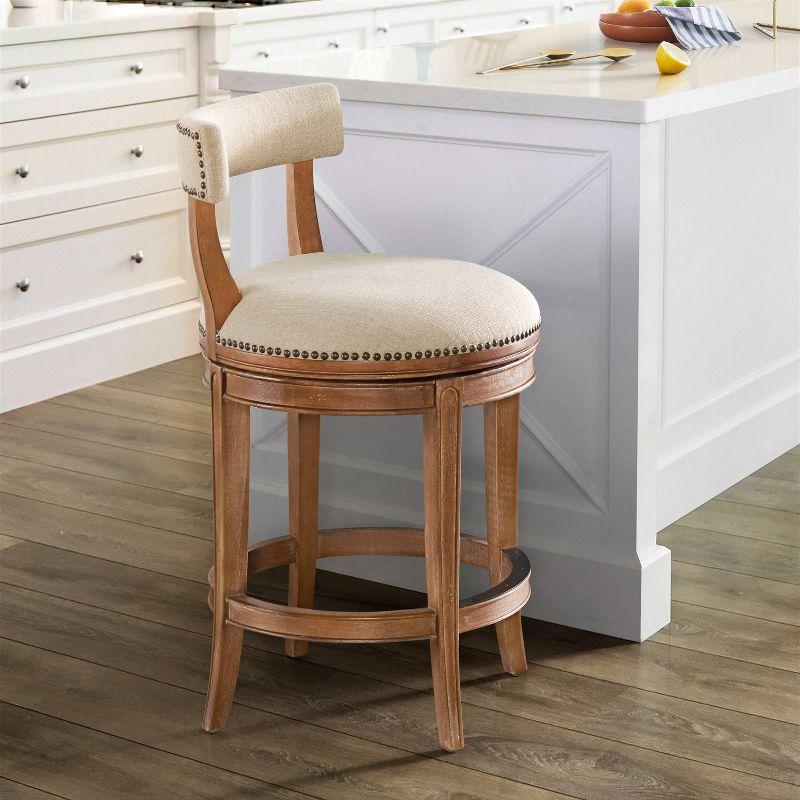 Hanover Solid Rubber Wood Swivel Counter And Bar Stool