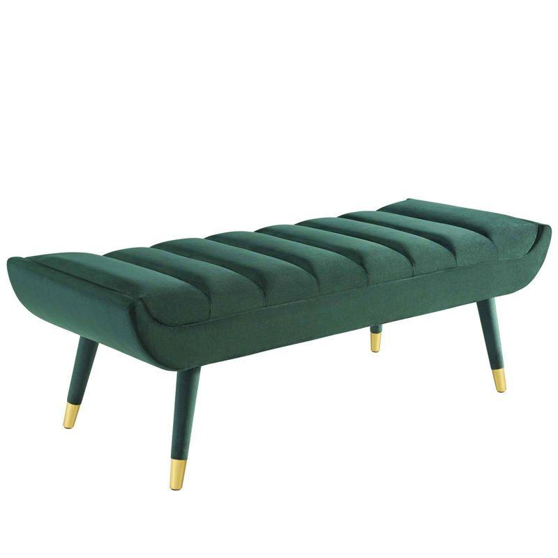 Silver Orchid Byron Tufted Velvet Accent Bench