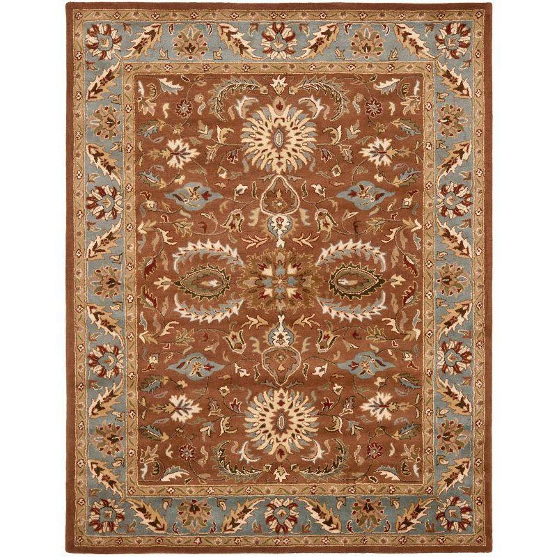 Elegant Heritage Blue Wool 9' x 12' Hand-Tufted Area Rug