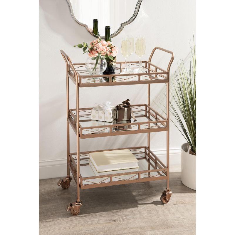 Kate and Laurel Ketia Metal Tray Bar Cart