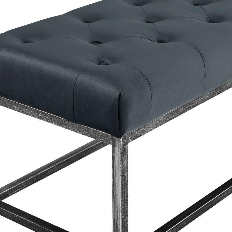 Danes Claire Tufted Bench with Iron Legs, Modern 72.5" Bench for Bedroom or Living Room